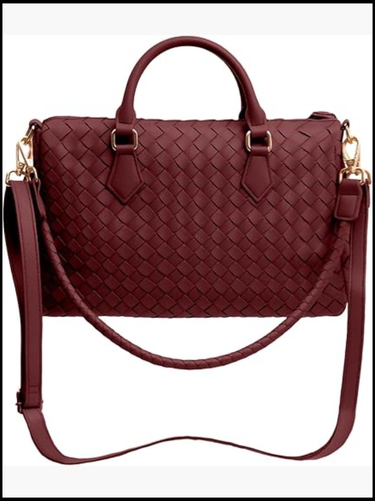 Woven Tote Bag Hobo Crossbody Purse Shoulder Handbag Convertible Vegan Leather